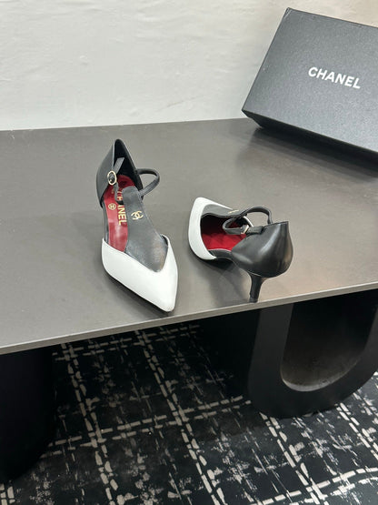 CC Métiers d’art 2026 Mary Janes 5cm Black White Lambskin 832543