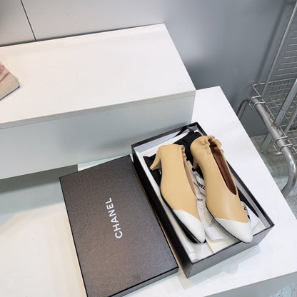 CC 2026 Pumps 4.5cm White Beige Lambskin 741643
