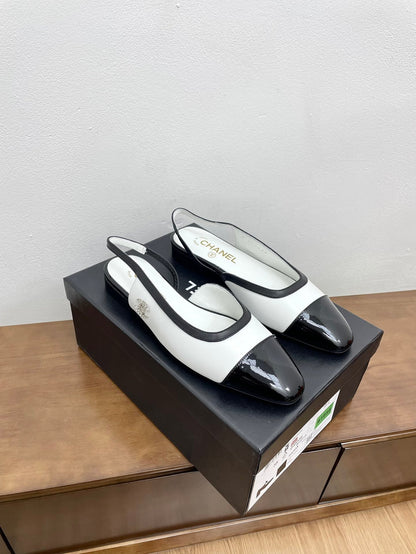 CC Slingback White Calfskin