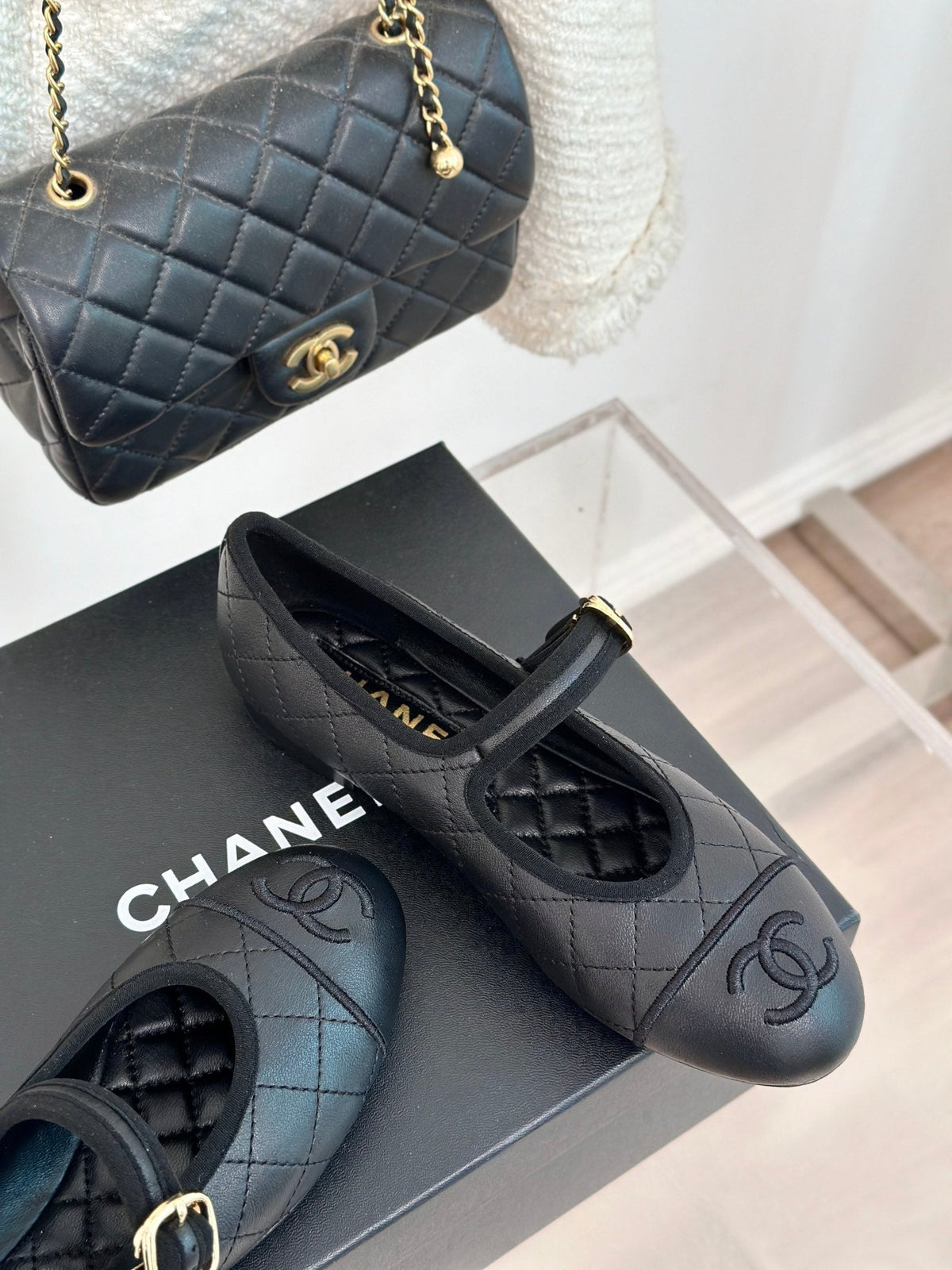 mary janes black quilted lambskin