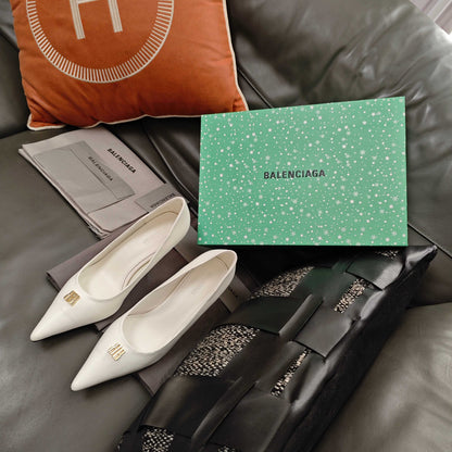 Balenciaga 26s Pump 85 White Sheepskin 681212