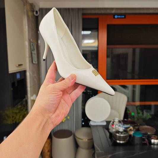 Balenciaga 26s Pump 85 White Sheepskin 681212
