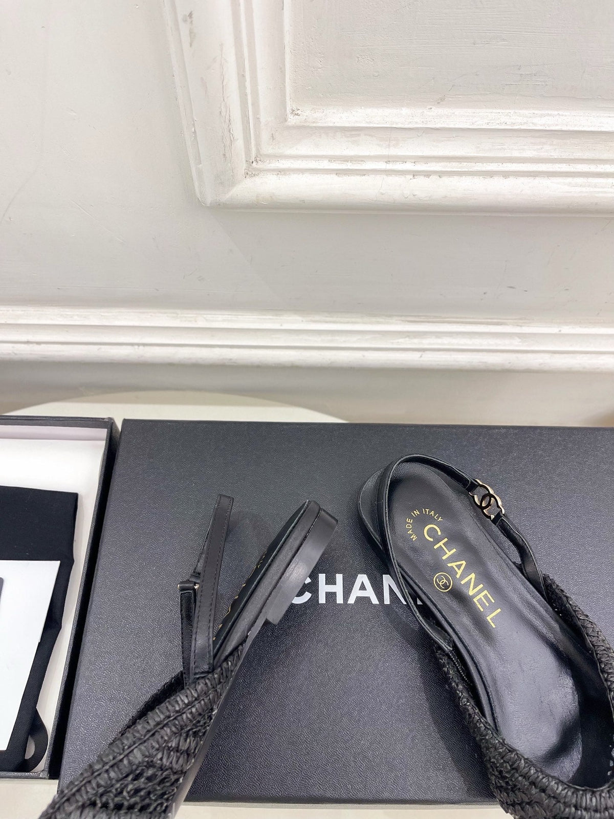 CC 26s Slingback Black Braided Raffia 946977