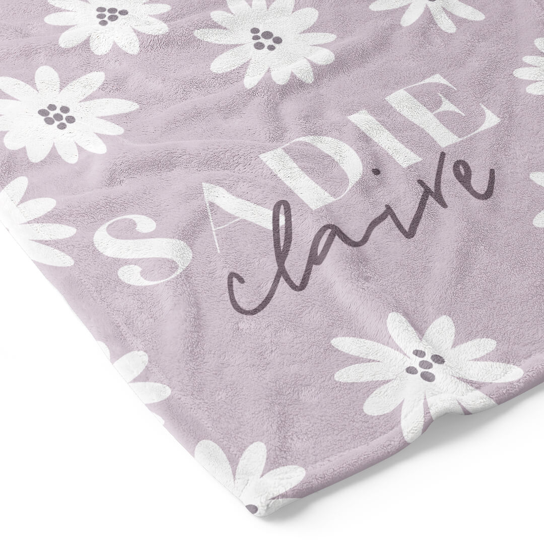 Purple Daisy Personalized Toddler Blanket